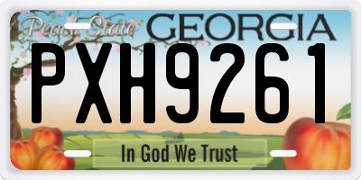 GA license plate PXH9261