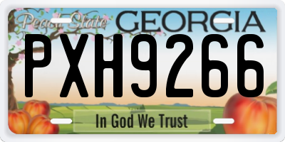 GA license plate PXH9266