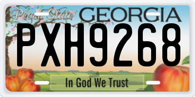 GA license plate PXH9268