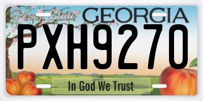 GA license plate PXH9270