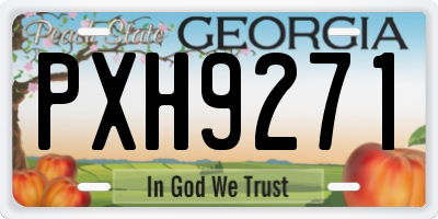 GA license plate PXH9271