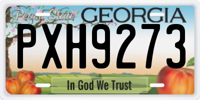 GA license plate PXH9273