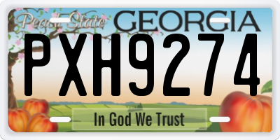 GA license plate PXH9274