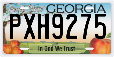 GA license plate PXH9275