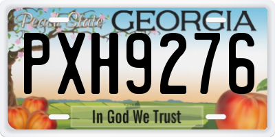 GA license plate PXH9276