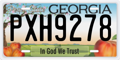 GA license plate PXH9278