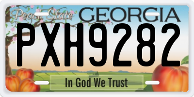 GA license plate PXH9282