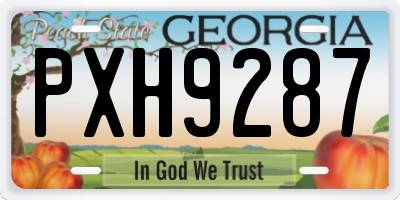 GA license plate PXH9287