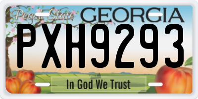 GA license plate PXH9293