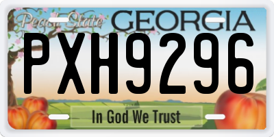 GA license plate PXH9296
