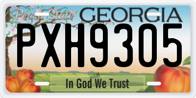 GA license plate PXH9305