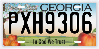 GA license plate PXH9306