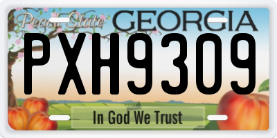 GA license plate PXH9309