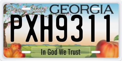 GA license plate PXH9311