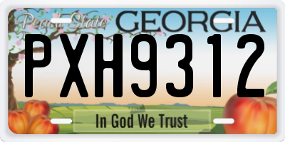 GA license plate PXH9312