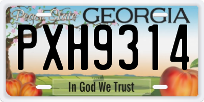 GA license plate PXH9314