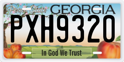 GA license plate PXH9320