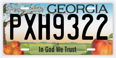 GA license plate PXH9322