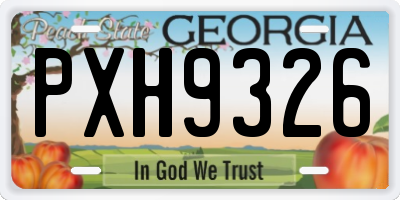 GA license plate PXH9326