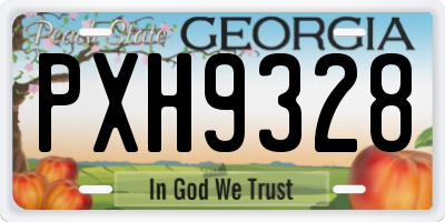 GA license plate PXH9328