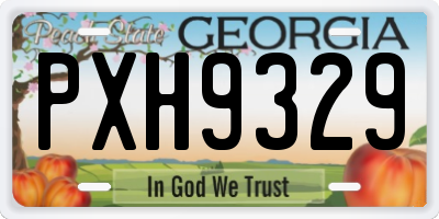 GA license plate PXH9329