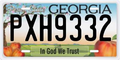 GA license plate PXH9332
