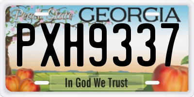 GA license plate PXH9337