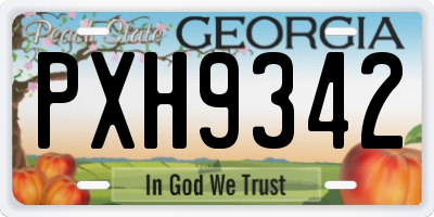 GA license plate PXH9342