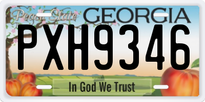 GA license plate PXH9346