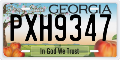 GA license plate PXH9347