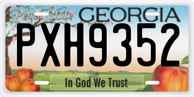 GA license plate PXH9352
