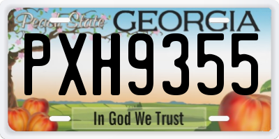 GA license plate PXH9355