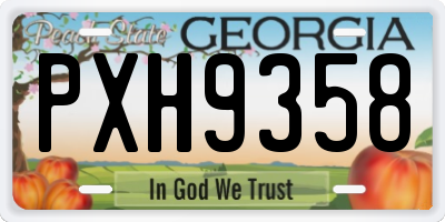 GA license plate PXH9358