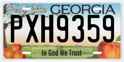 GA license plate PXH9359