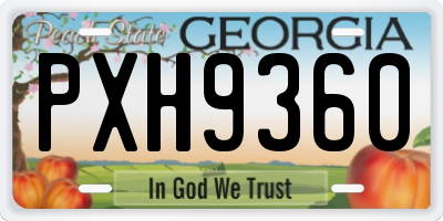 GA license plate PXH9360