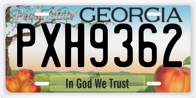 GA license plate PXH9362