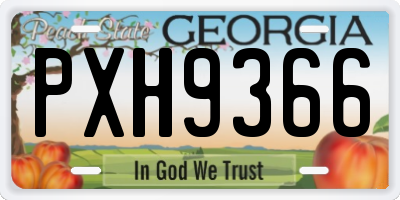 GA license plate PXH9366