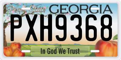 GA license plate PXH9368