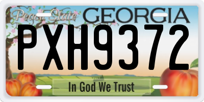 GA license plate PXH9372