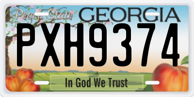GA license plate PXH9374
