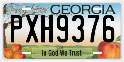 GA license plate PXH9376