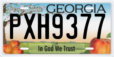 GA license plate PXH9377