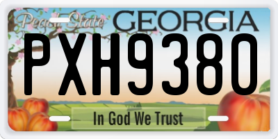 GA license plate PXH9380