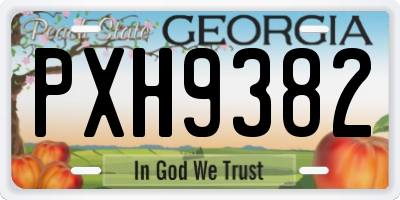 GA license plate PXH9382