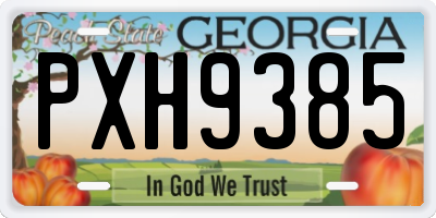 GA license plate PXH9385