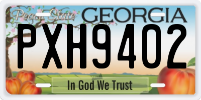 GA license plate PXH9402