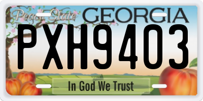 GA license plate PXH9403