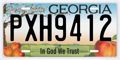 GA license plate PXH9412