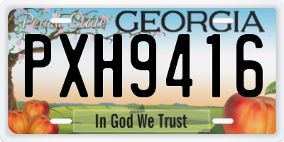 GA license plate PXH9416