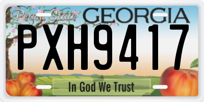 GA license plate PXH9417